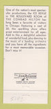 Matchbook Cover - Boulevard Room Hilton Hotel Chicago IL girlie 30 Strike