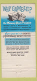 Matchbook Cover - Maryland Match Corp Lillian Eben WEAR 30 Strike