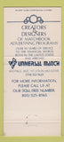 Matchbook Cover - Universal Match St Louis MO 1980 30 Strike