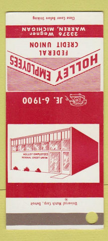 Matchbook Cover - Holley Employees Credit Union Warren MI SAMPLE 30 Strike