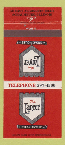 Matchbook Cover - The Lancer Steak House Schaumburg IL 30 Strike