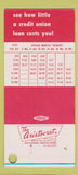 Matchbook Cover - Dana Federal Credit Union River Rouge MI SAMPLE 30 Strike