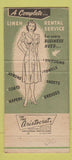 Matchbook Cover - Banner Linen Detroit MI POOR girlie 30 Strike