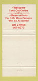 Matchbook Cover - Home of Chinese Actors girlie New York City WEAR 30 Strike