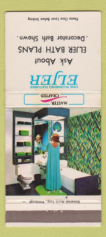 Matchbook Cover - Eljer Plumbing girlie STAINED 30 Strike