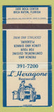 Matchbook Cover - L Hexagone Boca Raton FL girlie 30 Strike