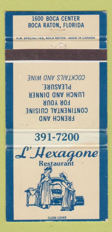 Matchbook Cover - L Hexagone Boca Raton FL girlie 30 Strike