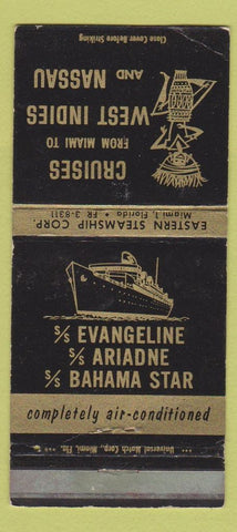 Matchbook Cover - Eastern Steamship Cruises Nassau WORN 30 Strike