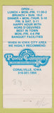 Matchbook Cover - Velite's Back Door Restaurant Moline IL girlie 30 Strike