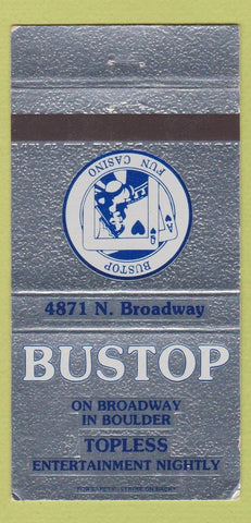 Matchbook Cover - Bustop Strip Club Boulder Colorado girlie WEAR 30 Strike