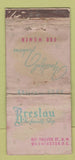 Matchbook Cover - Breslau Clothes Washington DC girlie DISPLAY POOR 30 Strike
