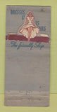 Matchbook Cover - Breslau Clothes Washington DC girlie DISPLAY POOR 30 Strike