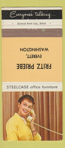 Matchbook Cover - Priebe Steelcase Office Furniture Everett WA girlie 30 Strike