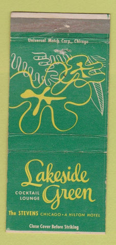 Matchbook Cover - Lakeside Green Stevens Hotel Chicago WEAR girlie 30 Strike