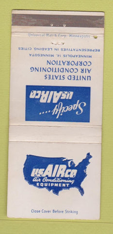 Matchbook Cover - US Air Conditioning Minneapolis MN WEAR 30 Strike