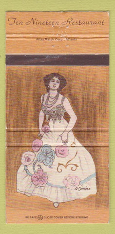 Matchbook Cover - Ten Nineteen Restaurant Atlanta GA girlie 30 Strike