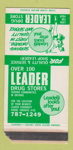 Matchbook Cover - Leader Drug Store Toronto ON girlie WORN 30 Strike