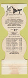 Matchbook Cover - Arizona Wranglers Football 1983 Schedule USFL  Contour