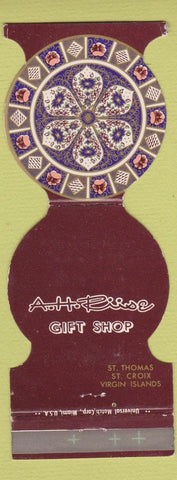 Matchbook Cover - AH Riise Gift Shop St Thomas St Croix  WEAR Jewelite