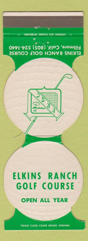 Matchbook Cover - Elkins Ranch Golf Course Filmore CA Jewelite