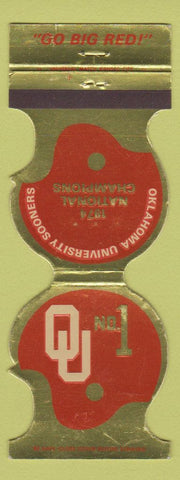 Matchbook Cover - Oklahoma Sooners 1975 Schedule Del City OK Bank WEAR Contour