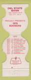 Matchbook Cover - Oklahoma Sooners 1975 Schedule Del City OK Bank WEAR Contour