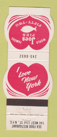 Matchbook Cover - Joes Pier New York City WEAR Contour