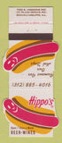 Matchbook Cover - Hippo's Hot Dogs Schaumburg IL Contour