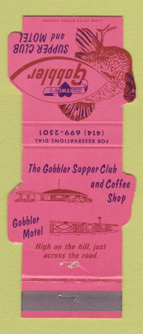 Matchbook Cover - Hartwig's Gobbler Supper Club Johnson Creek WI WEAR Contour