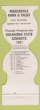 Matchbook Cover - Oklahoma State Cowboys 1981 Schedule Tulsa OK Contour