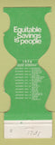 Matchbook Cover - Oregon Ducks 1974 Football Schedule Equitable Savings Contour
