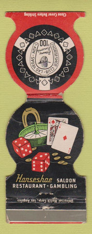 Matchbook Cover - Horseshoe Club Casino Las Vegas NV WORN Jewelite