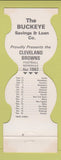 Matchbook Cover - Cleveland Browns 1982 Schedule Buckeye Savings Contour