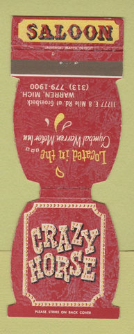 Matchbook Cover - Crazy Horse Warren MI Cymbal Motor Inn Contour