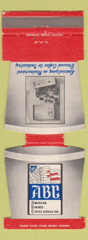 Matchbook Cover - American Brewed Coffee  Service Chicago IL Jewelite