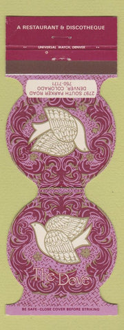 Matchbook Cover - Dove Restaurant Disco Denver Colorado Jewelite