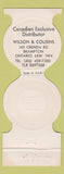 Matchbook Cover - Elkhart Brass Wilson Cousins Brampton ON Contour
