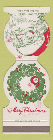 Matchbook Cover - Du Par's CA Christmas Santa Claus Contour