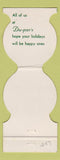 Matchbook Cover - Du Par's CA Christmas Santa Claus Contour