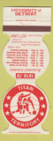 Matchbook Cover - University of Detroit Basketball Schedule 1978 Contour