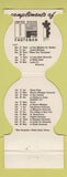 Matchbook Cover - University of Detroit Basketball Schedule 1978 Contour