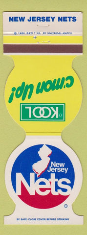 Matchbook Cover - New Jersey Nets Kool Cigarettes 1980 Schedule Contour