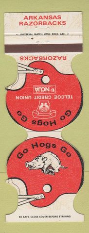 Matchbook Cover - Arkansas Razorbacks Telcoe Credit Union Little Rock AR Contour