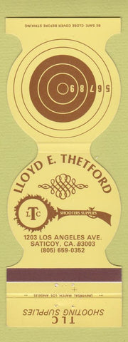 Matchbook Cover - Lloyd E Thetford Guns Saticoy CA Jewelite