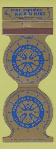 Matchbook Cover Fisherman's Wharf Seafood Parma Heights Columbus OH Contour #1