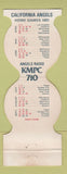 Matchbook Cover - California Angels El Camino Bank Anaheim 1981 Schedule Contour