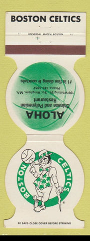 Matchbook Cover - Boston Celtics Aloha Polynesian South Hingham MA 1980 schedule