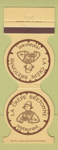 Matchbook Cover - La Crepe Bretonne Restaurant Winnipeg MB Contour
