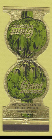 Matchbook Cover - Giant Artichoke Restaurant Castroville CA Cameo
