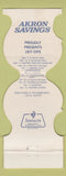Matchbook Cover - University of Akron Zips 1977 Schedule Bank Jewelite